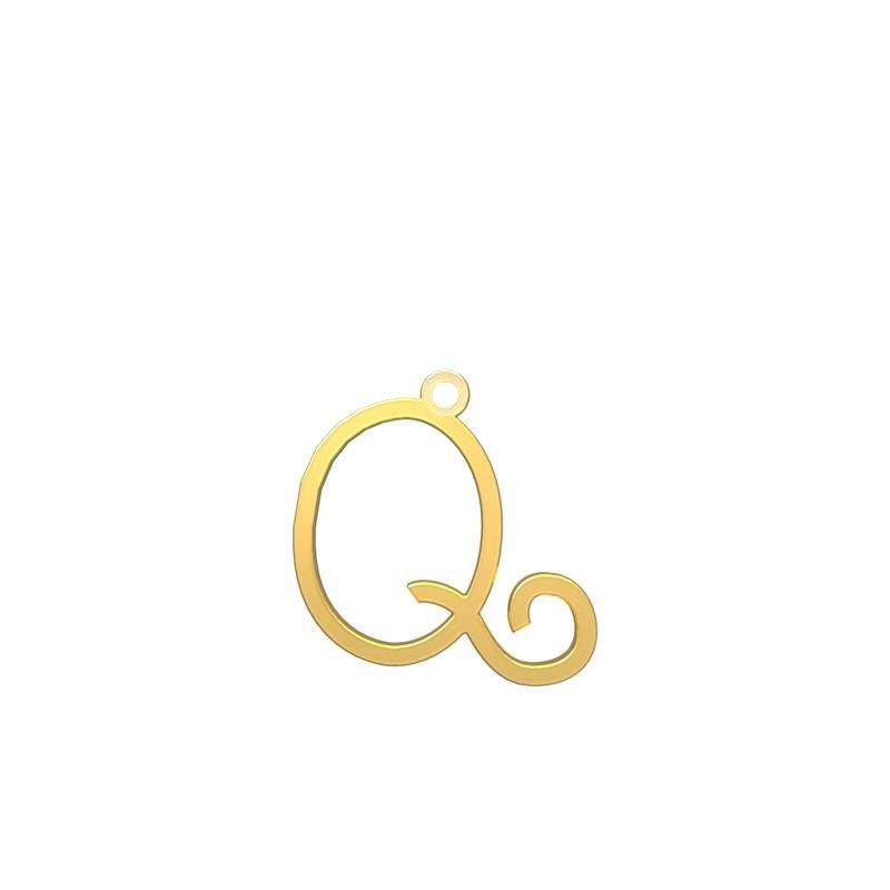 شمش نقره گالری  طلا  توسطی مدل حرف q کد ns825ce5